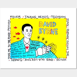 David Byrne pop folk art Posters and Art